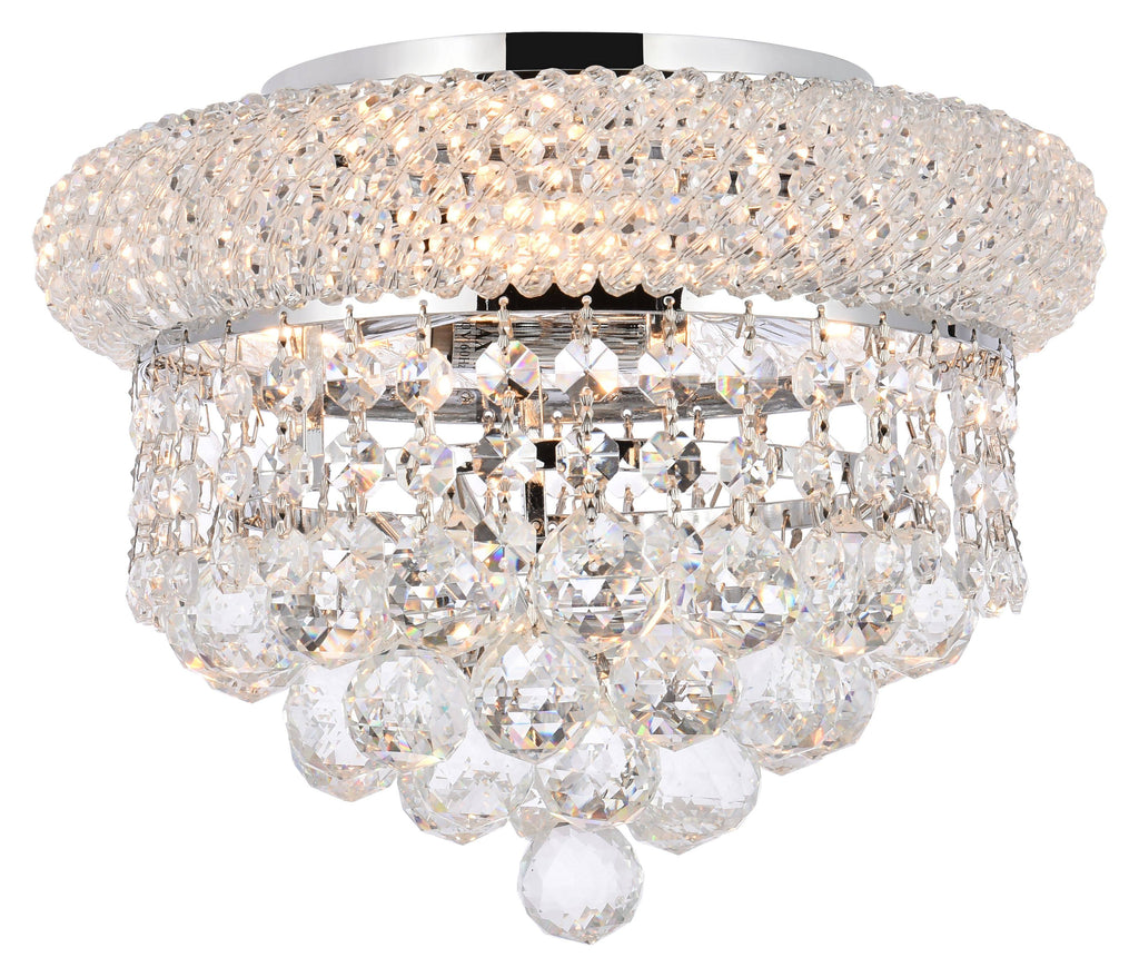 3 Light Chrome Flush Mount Cut Crystal X107227