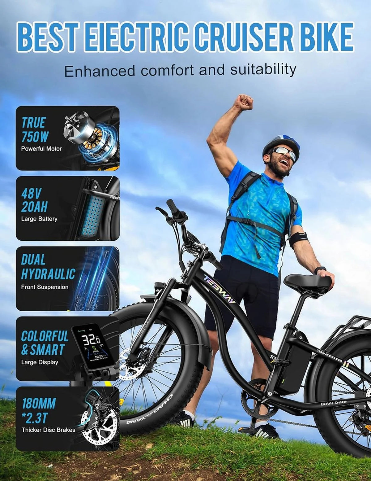 Fat Tire Electric Bike 48V 20AH 26 x 4.0" I28820