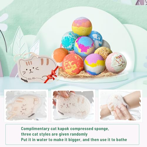 12 Pc Handmade Bath Bombs with Sea Salt Cocoa & Shea Butter J7021