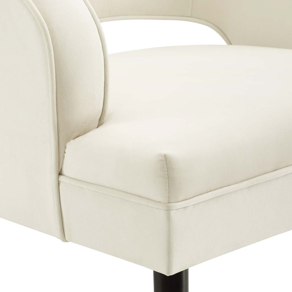 Button Tufted Open Back Performance Velvet Armchair A142176