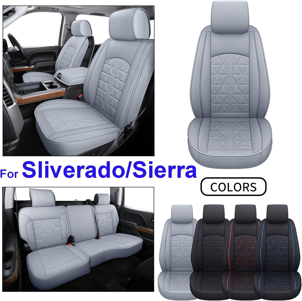 Black&Blue Synthetic Leather Seat Cover Full Set V300