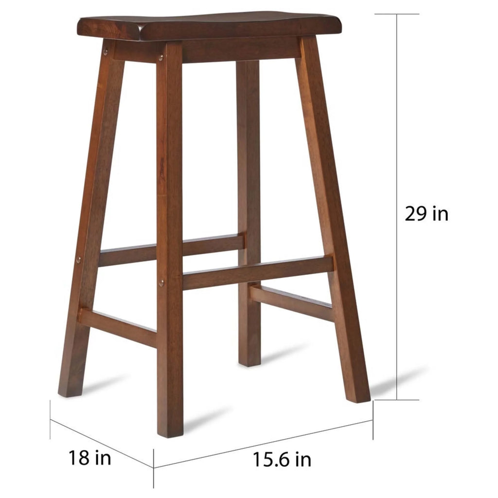 Antique Black 29-inch Backless Saddle Seat Bar Stools, Set of 2 T3719