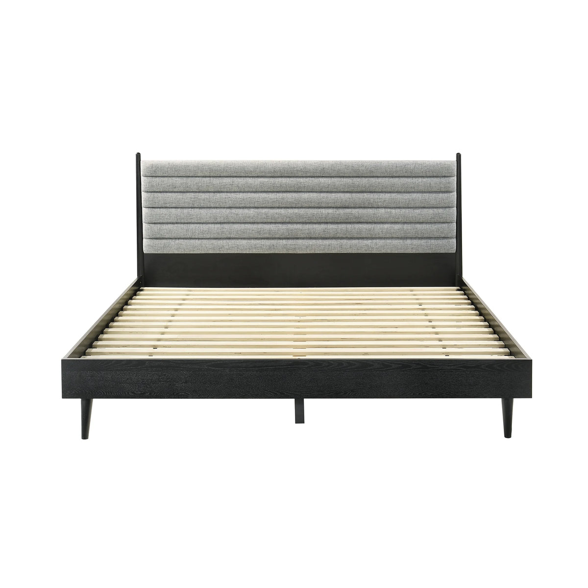 King Platform Wood Bed Frame Black I625