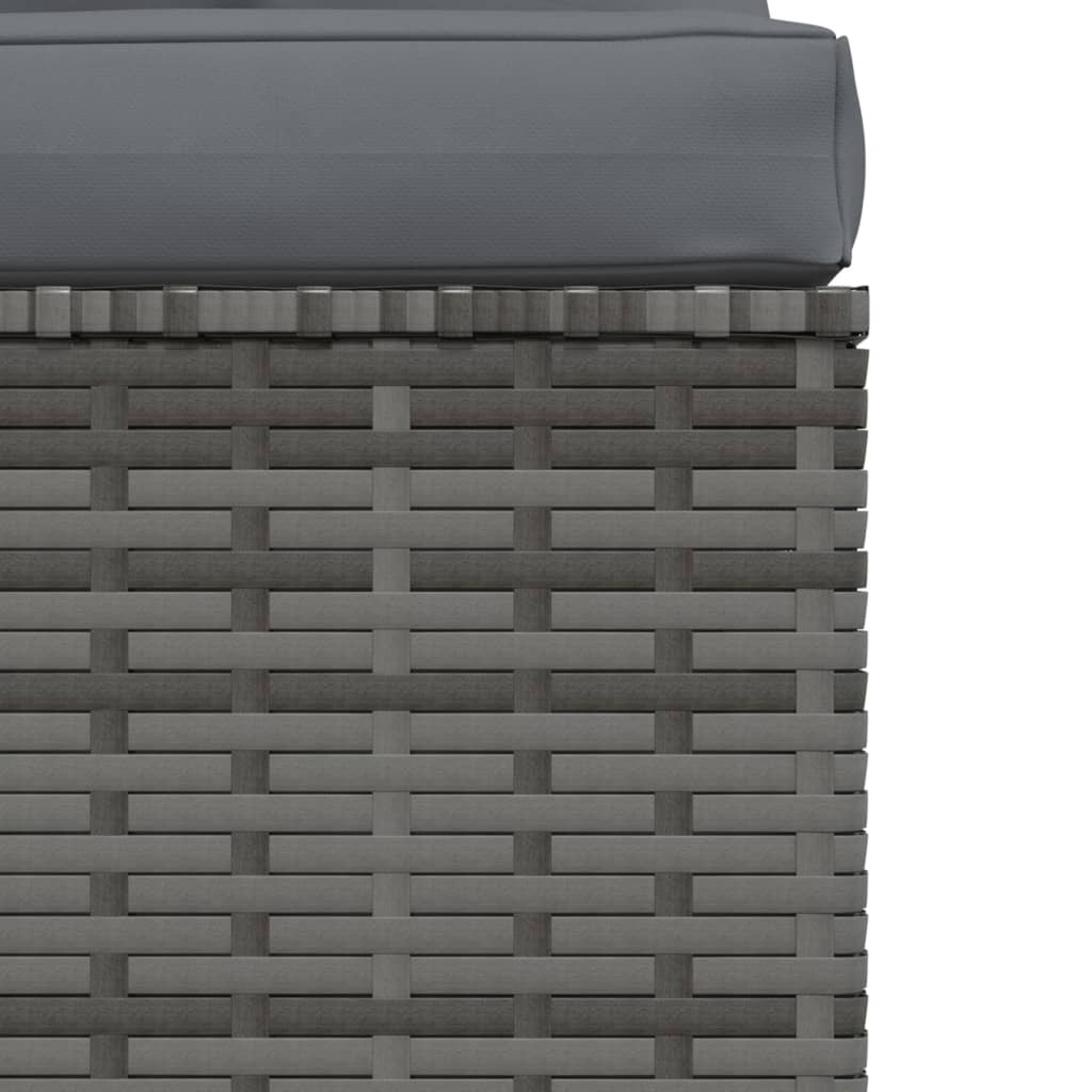 3-Seater Gray Poly Rattan Sofa with Cushions M361