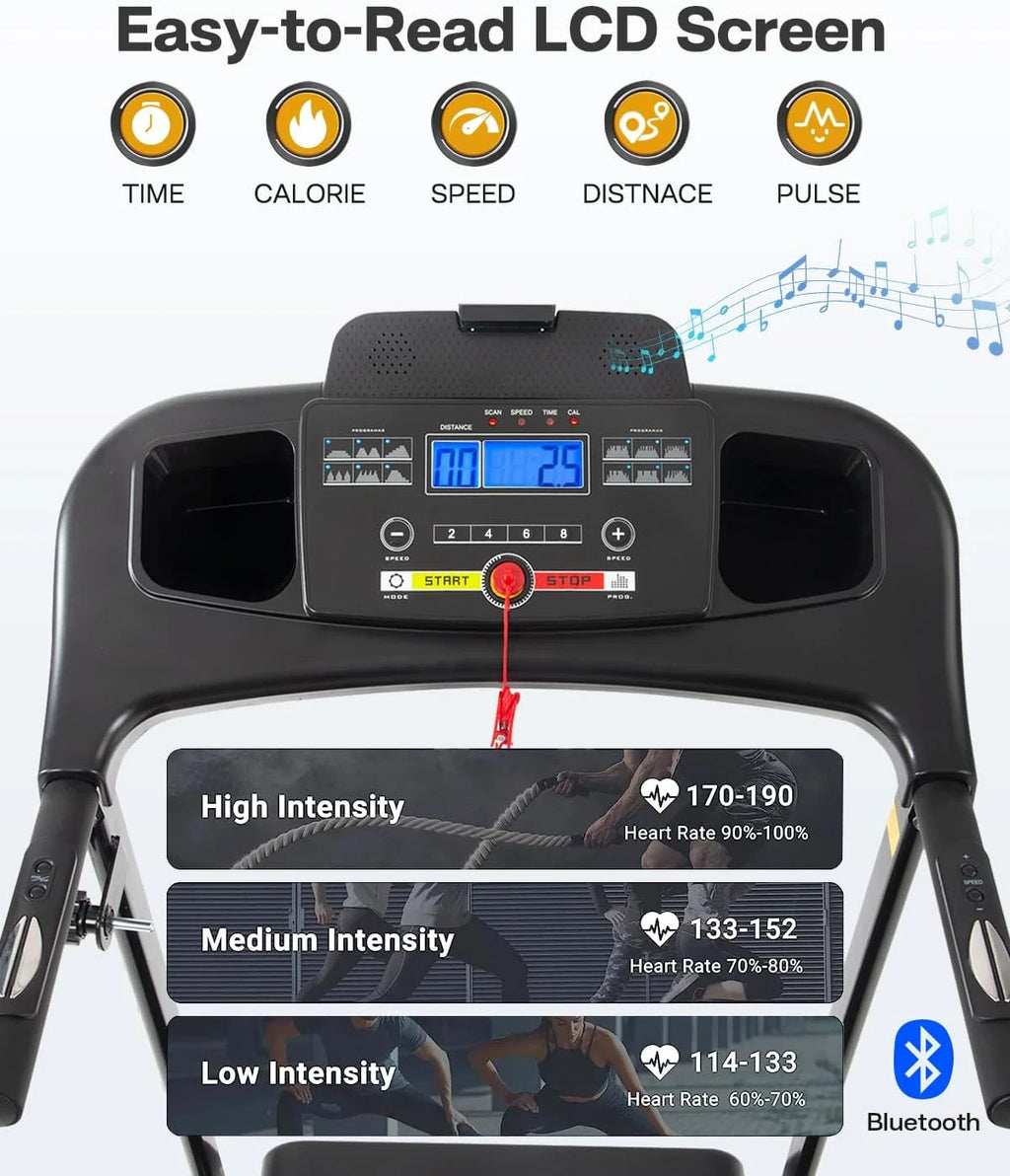 Foldable Incline Treadmill 2.5HP 265 LBS Y259025