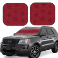 Christmas Red Snowflakes 2 Pack Foldable Car Windshield Sun Shade P955