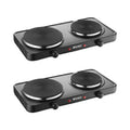 Electric Double Burner Cast Iron Hot Plate Black 2 Pack G492672