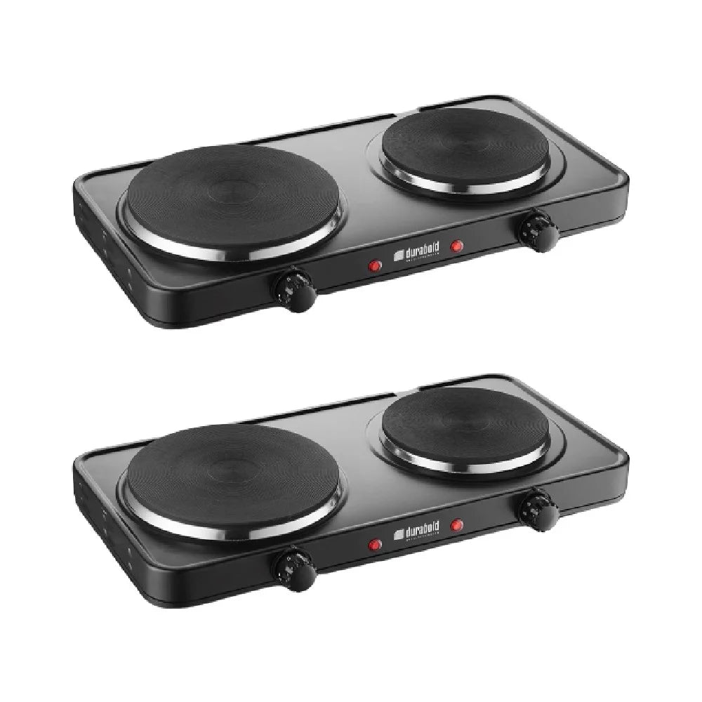Electric Double Burner Cast Iron Hot Plate Black 2 Pack G492672