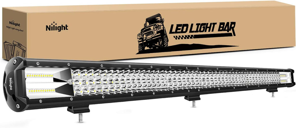37Inch Triple Row LED Light Bar 468W Flood Spot Combo 46800LM Off-Road Lights Pack of 2 A89466