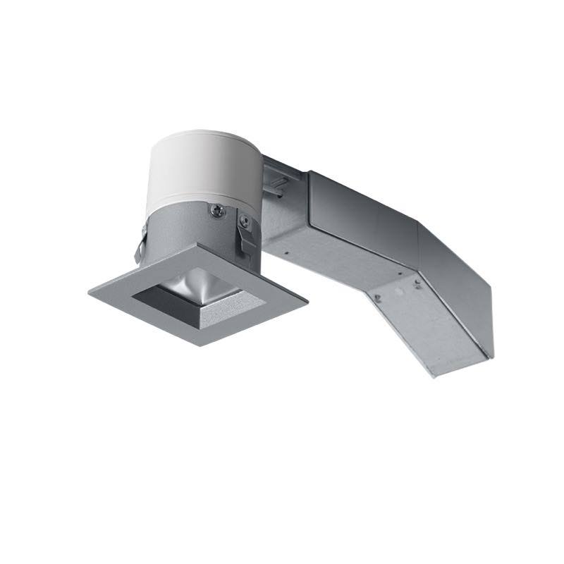 2 inch Square 8W 3500K Dimmable Triac 40 Degree 1/2 inch Trim Silver Ring O2537