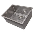 23 in. Undermount Single Bowl Stainless Steel Kitchen Sink with Bottom Grid T46462