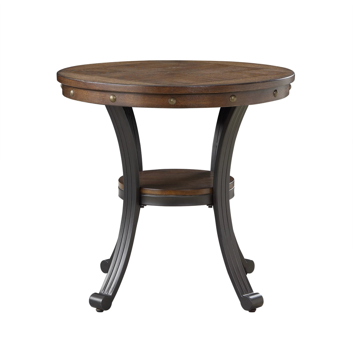 Round Indoor End Table with Shelf M42073