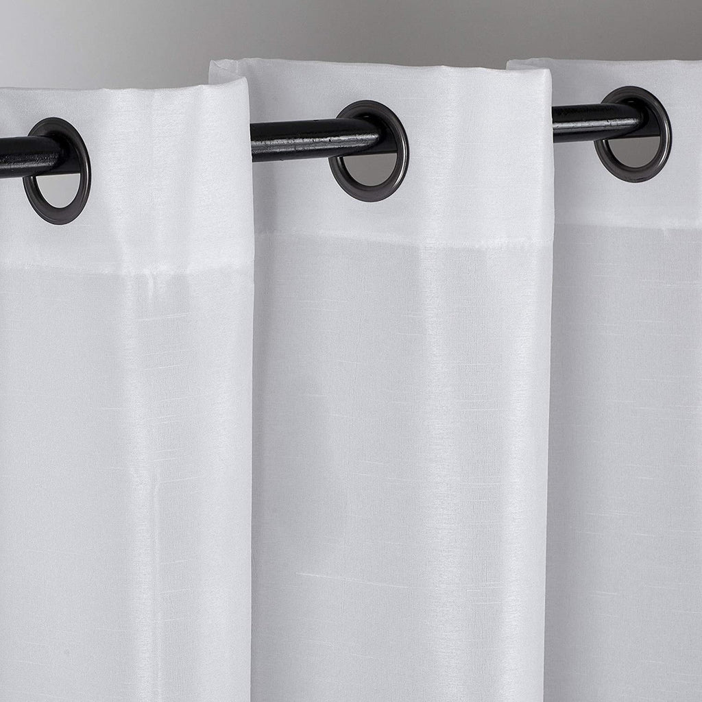 White 2 Panel Faux Silk Solid Curtain Drapes with Bronze Grommet 108" x 63" L E184