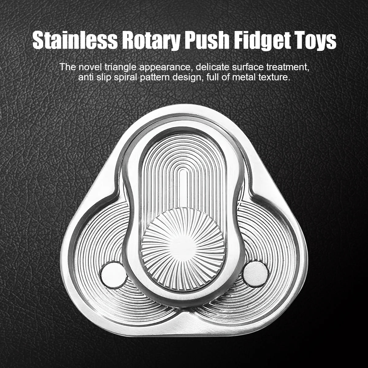Rotary Push Toy Finger Spinner Stainless Steel Triangle Sensory Hand Toy T365
