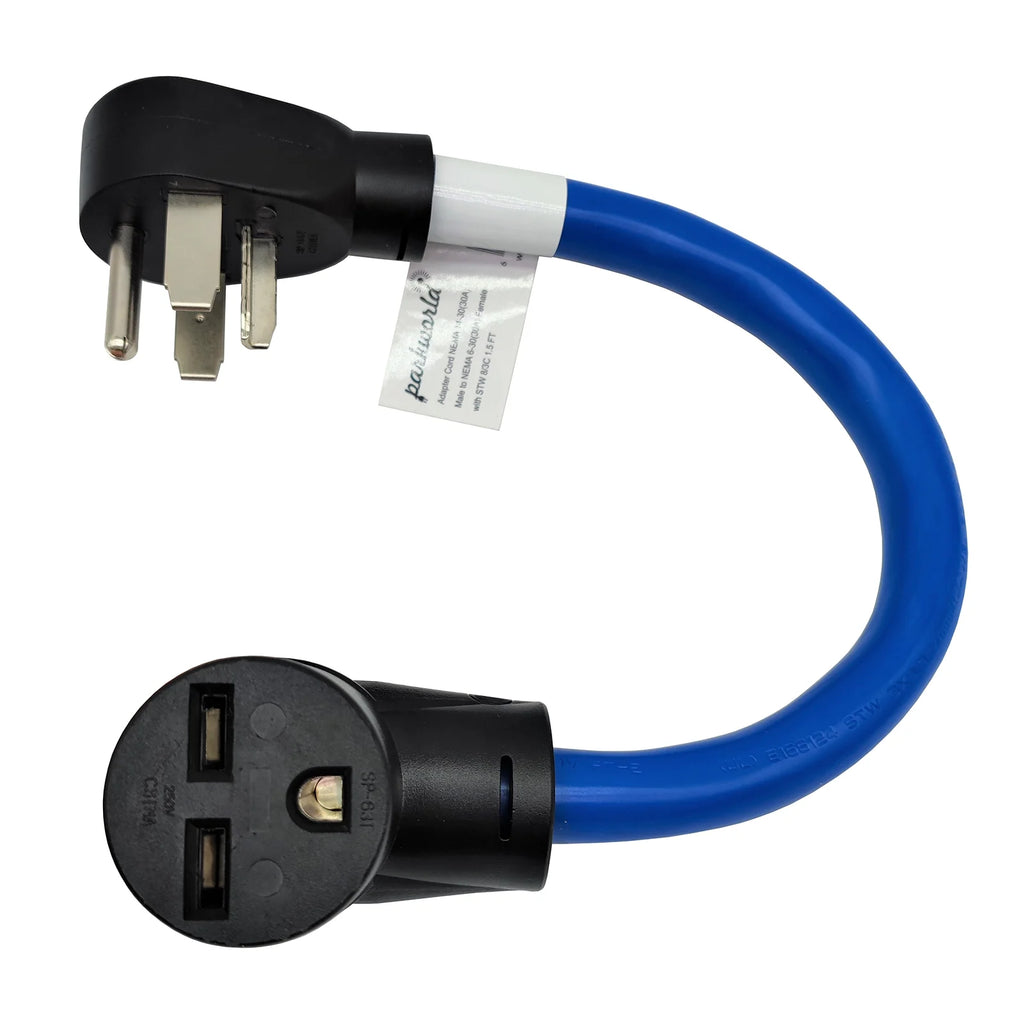 Adapter Cord Dryer 14-30P Male Right Angle to Welder 6-30R Female L3093