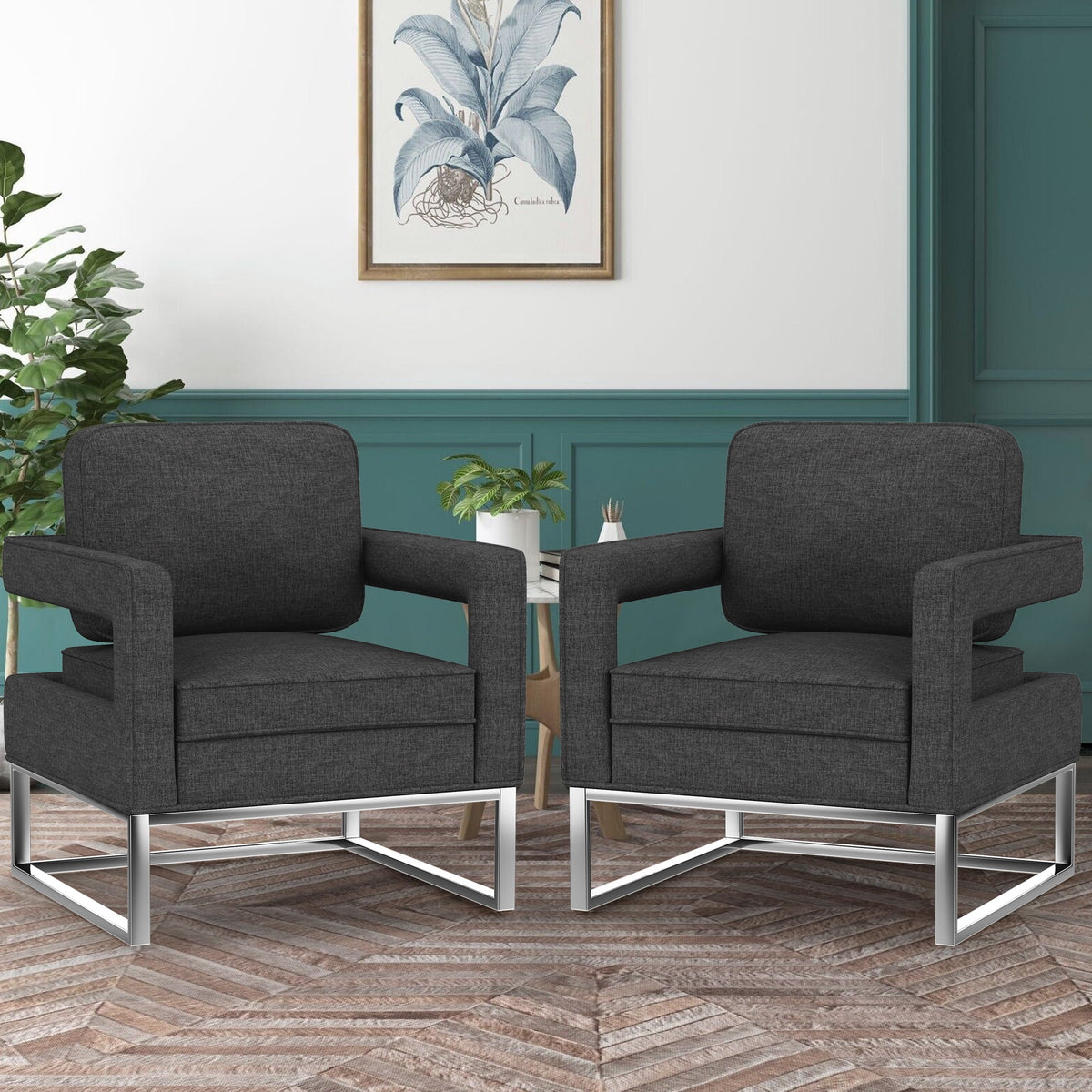 Black Upholstered Accent Chair Y67913