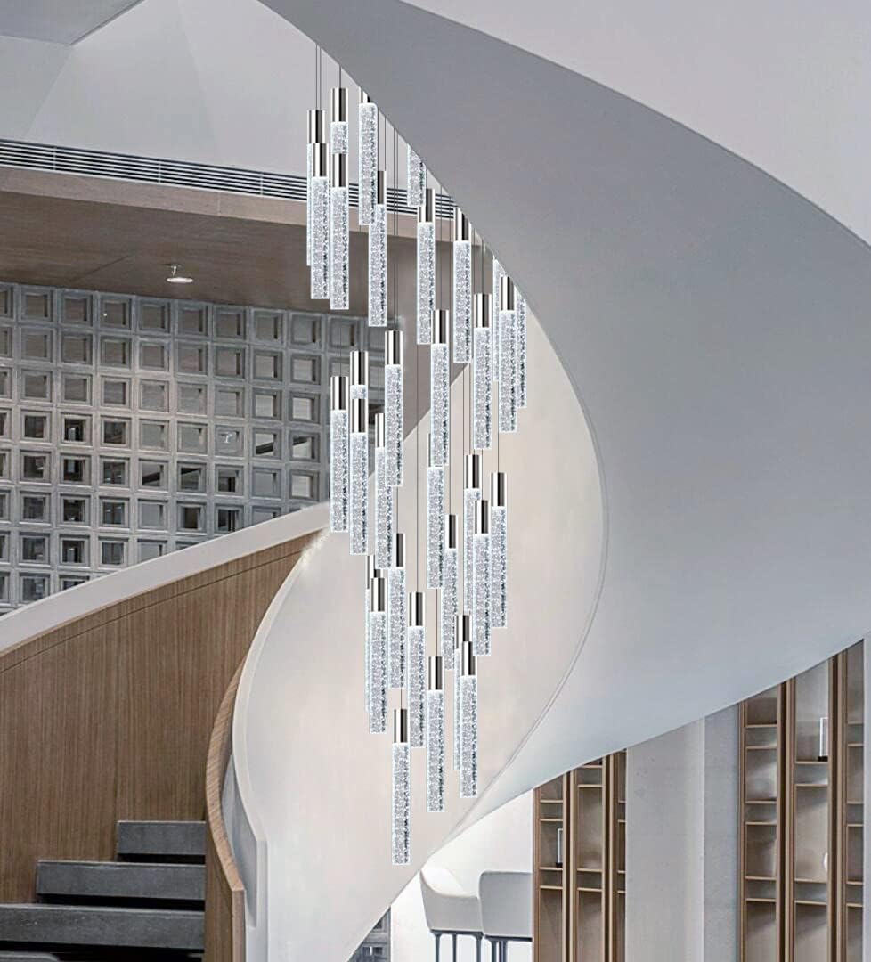 24-Lights Silver Chrome Modern Dimmable Crystal Chandelier A200268