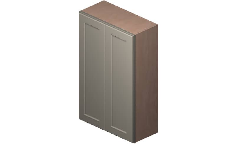 2 Doors 2 Shelves Wall Cabinet High-Density Fiberboard E9389