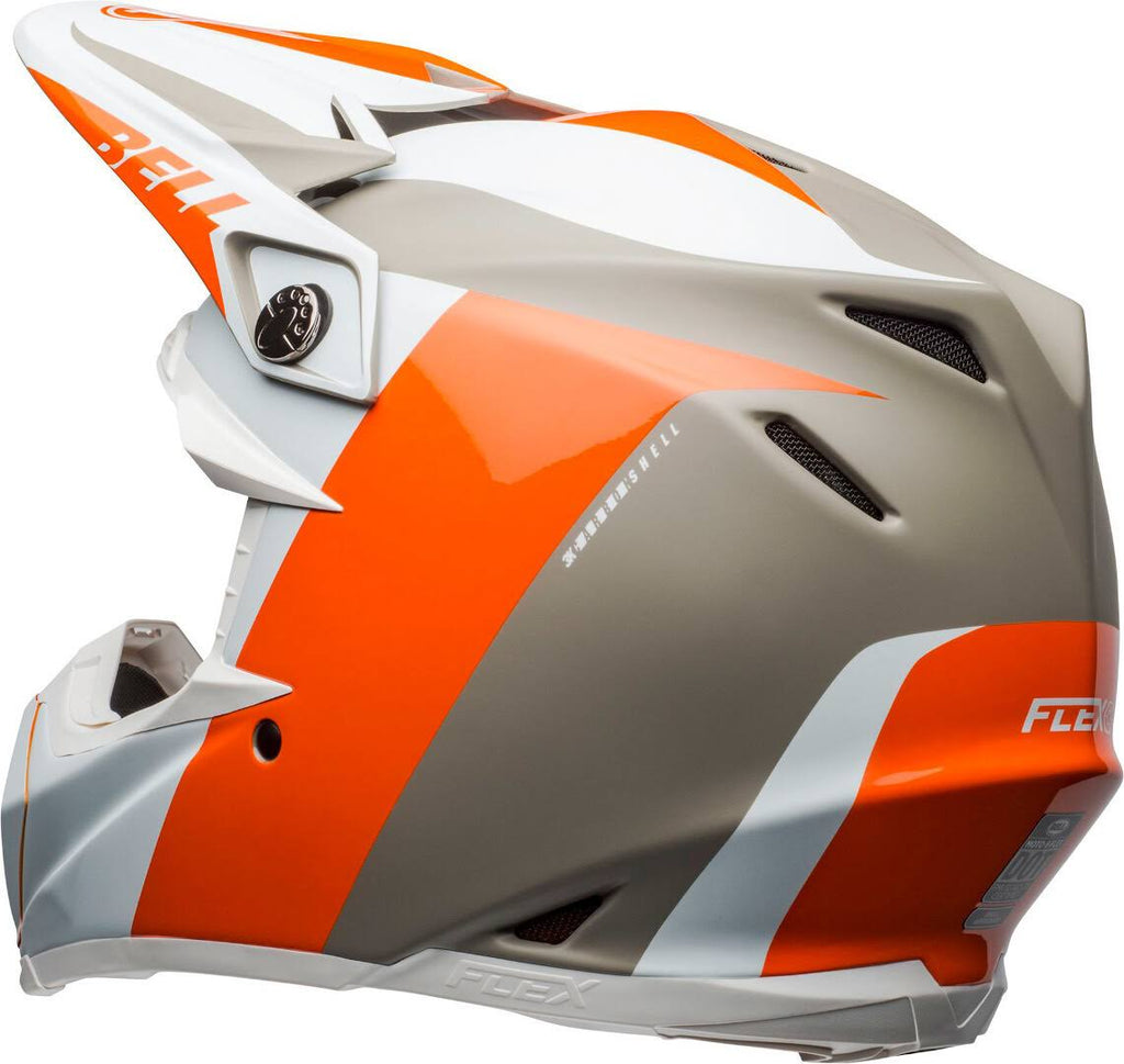 White Orange Sand Moto-9 Helmet P573