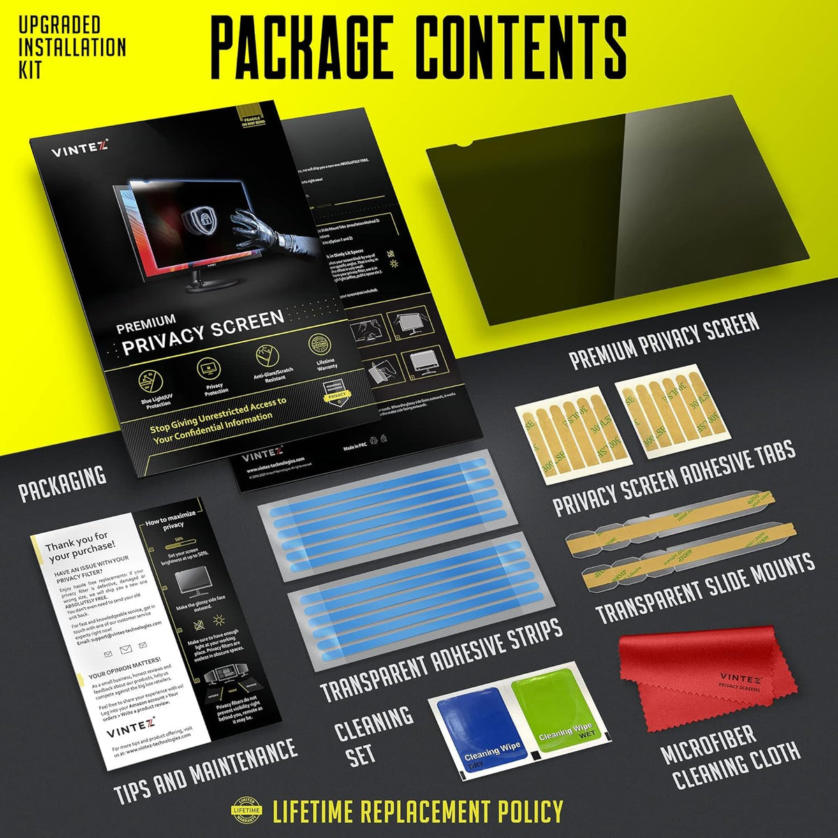 27 Inch 16:9 Privacy Screen Filter for Widescreen Monitor, 23.6"x13.3", Pack of 2 S18953