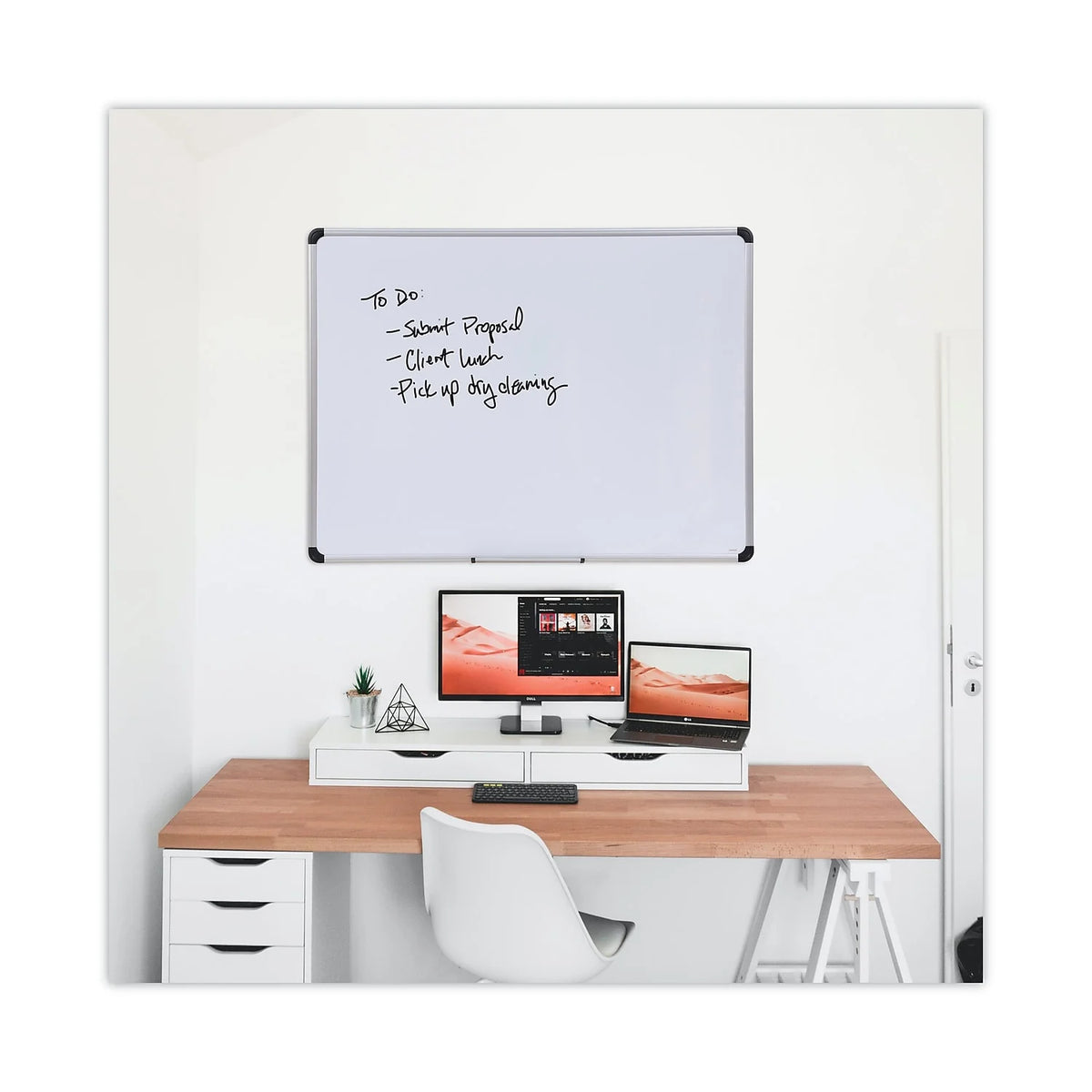 48 in. x 36 in. Lacquered Steel Magnetic Dry Erase Marker Board S71493