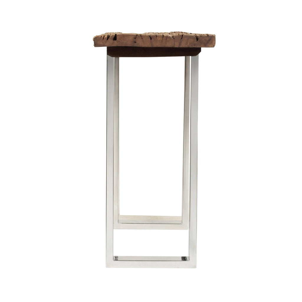 Natural Wood and Iron Console Table J2542