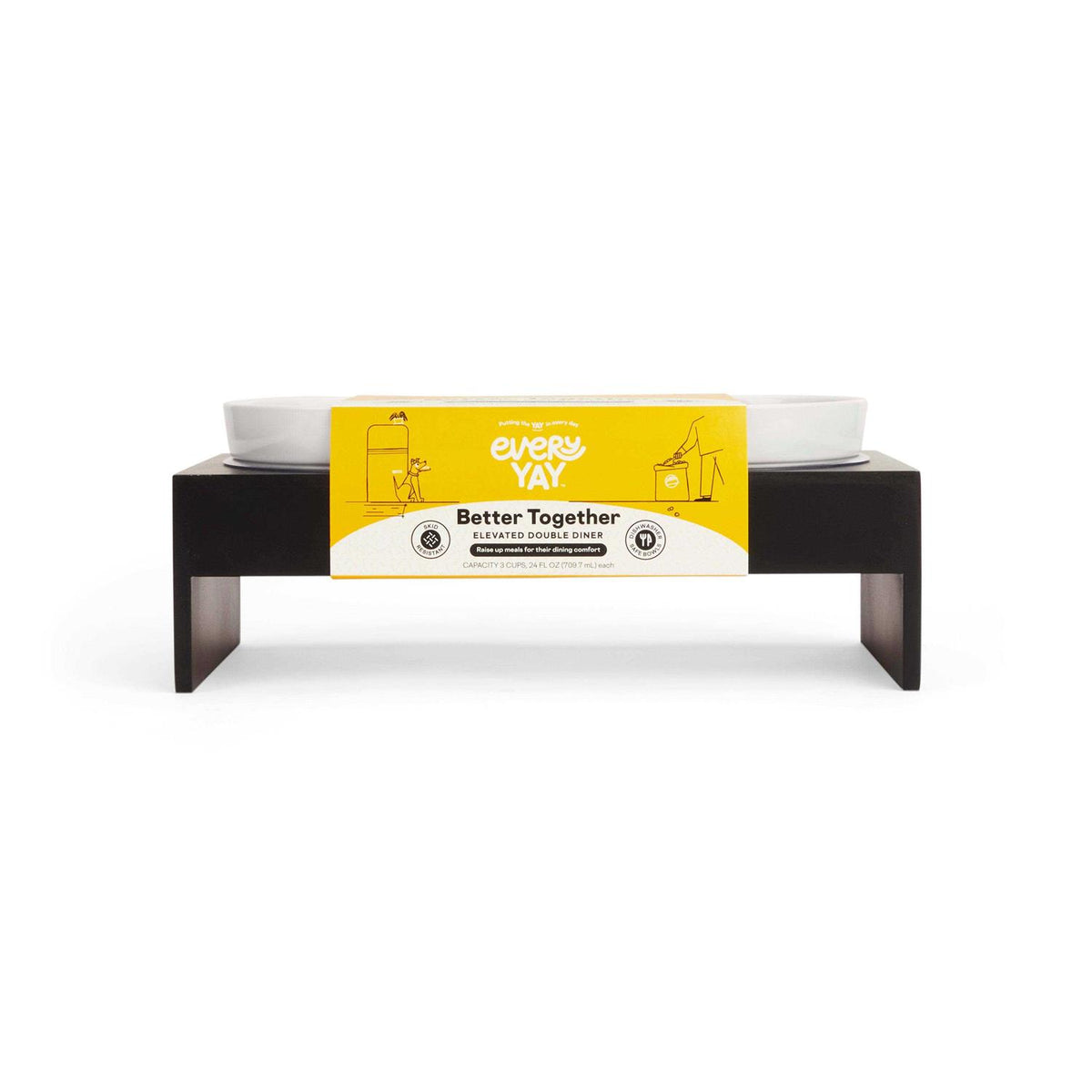 Wood Double Diner for Dogs E149538