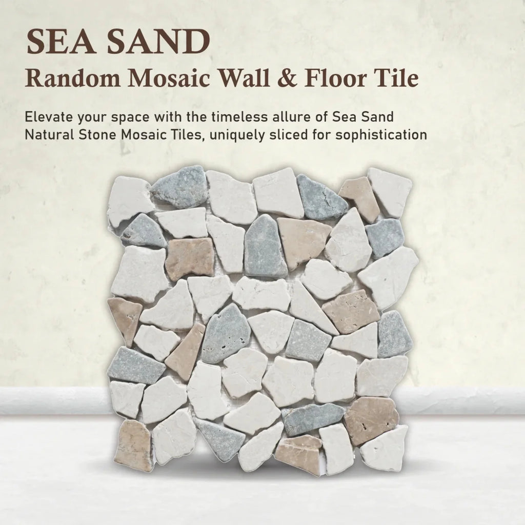 Sea Sand Mosaic Wall & Floor Tile 11.4" X 11.4" 5 tiles per case I54180