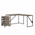 Restored Gray Desk with Filing Cabinet Set H82850