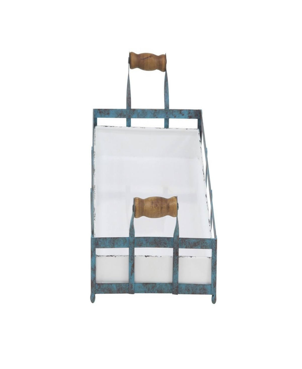 Set of 2 Blue Metal Farmhouse Tray T862