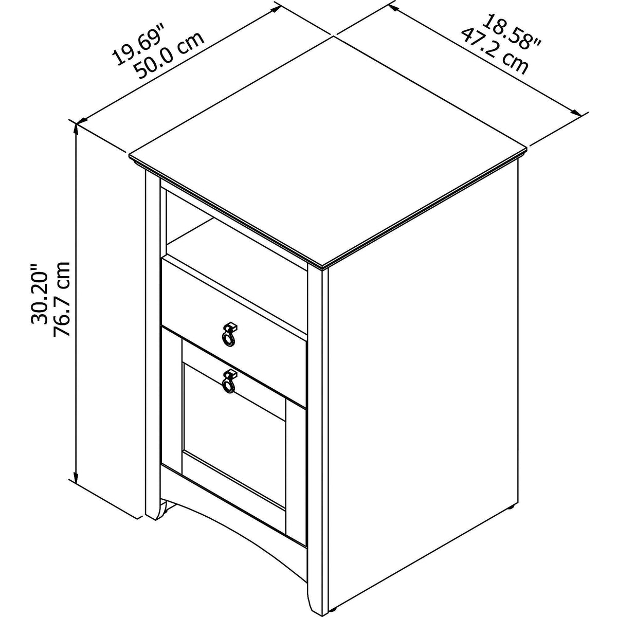 2 Drawer File Cabinet in Serene Cherry K122001