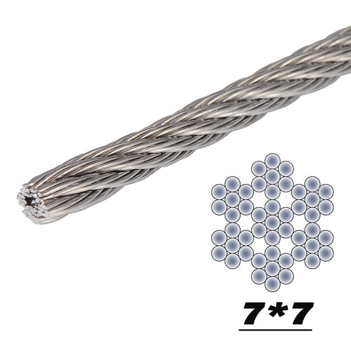 1/8 inch T316 Stainless Steel Wire Rope for Cable Railing, Marine Grade, 500FT, Pack of 2 M3044