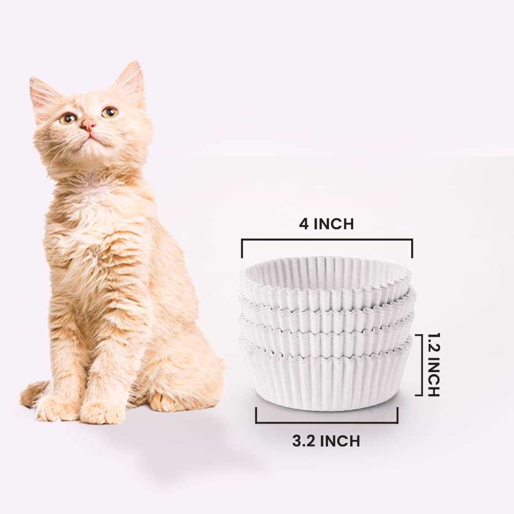 200 Pcs White Disposable Pet Feeding Bowls M8562