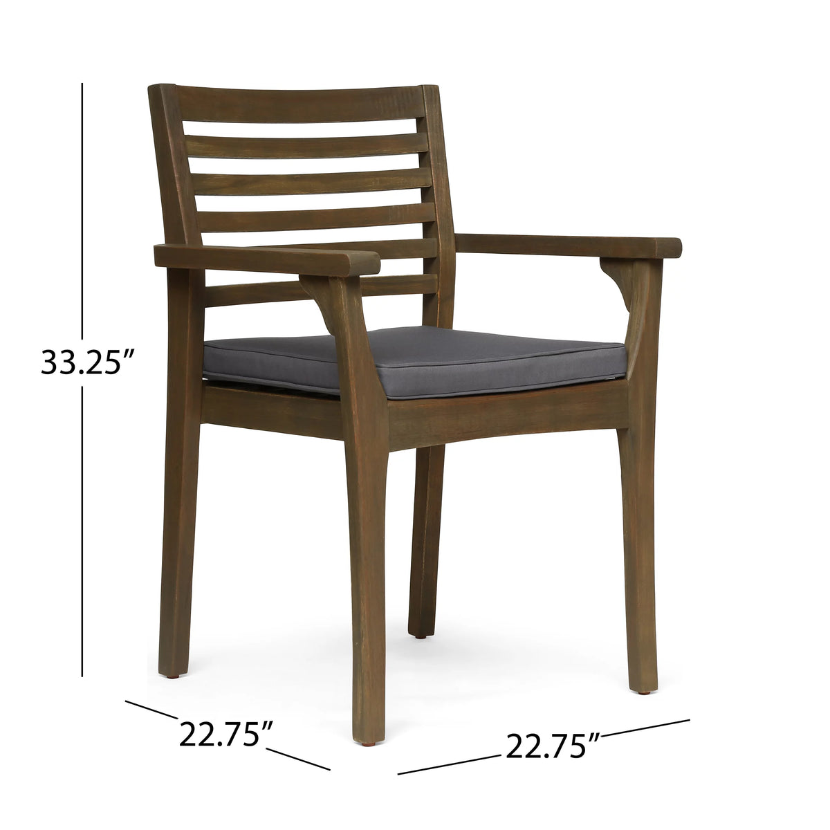 Acacia Wood Outdoor Dining Chairs Set of 2 D971