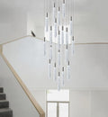 24-Lights Silver Chrome Modern Dimmable Crystal Chandelier A200268