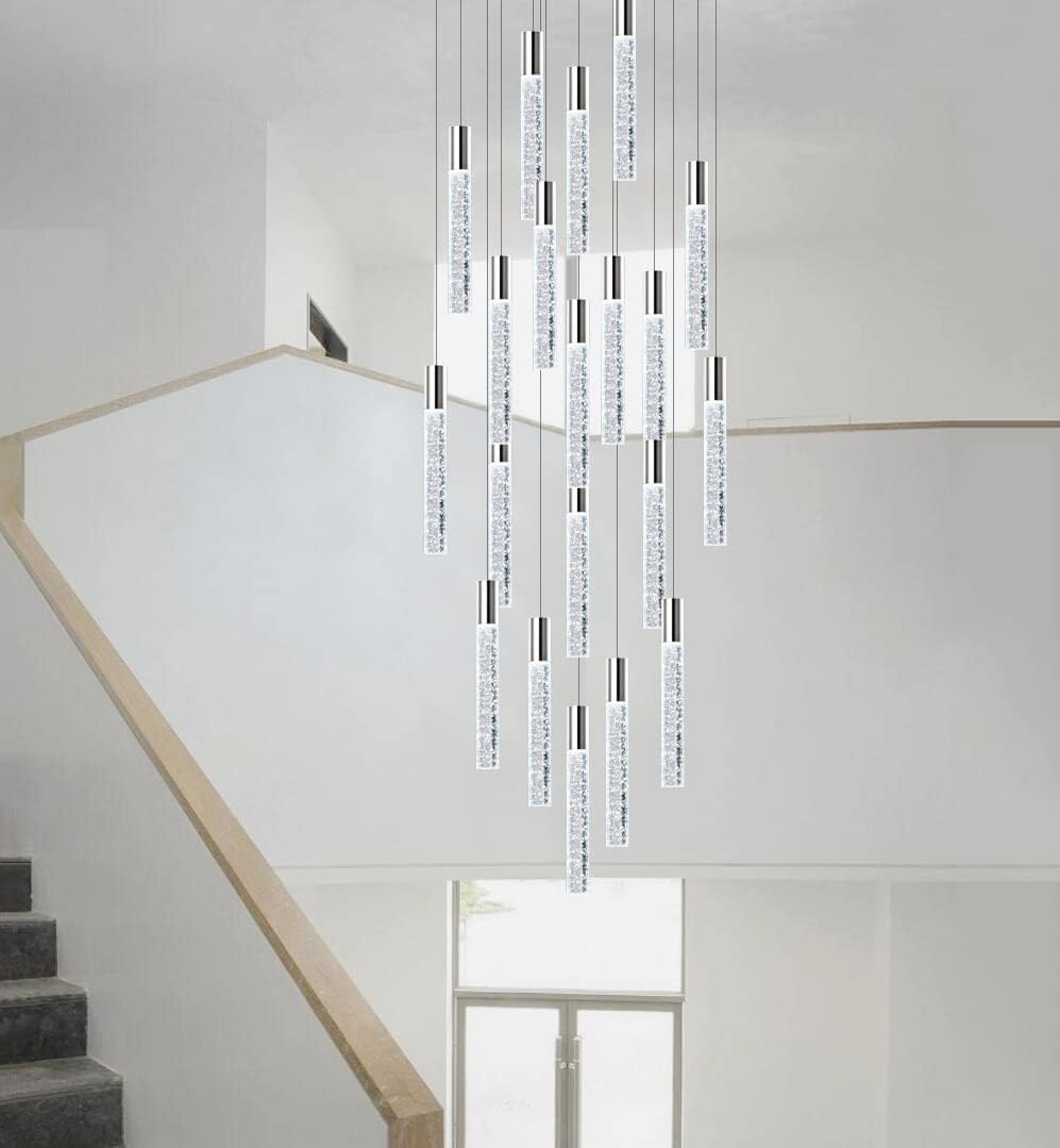 24-Lights Silver Chrome Modern Dimmable Crystal Chandelier A200268