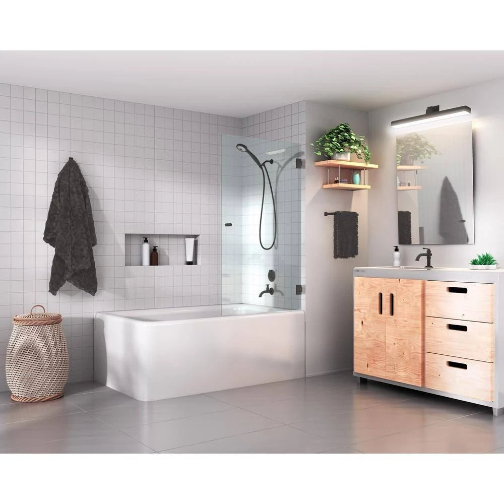 Frameless Wall Hinged Bathtub Door in Polished Brass G202