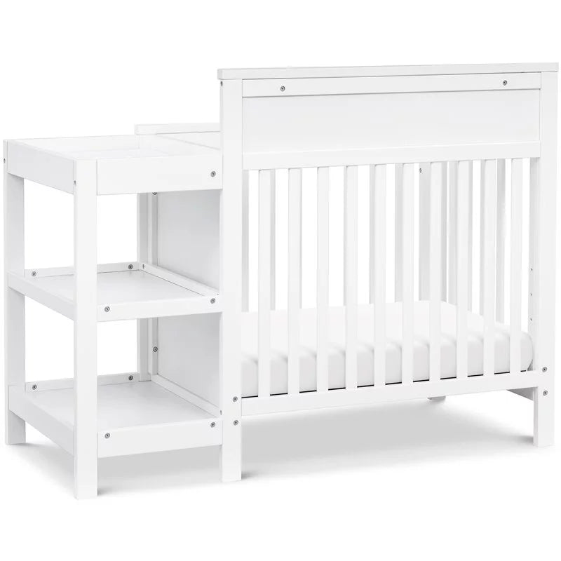 White Wood 4-in-1 Mini Crib & Changer Combo Q99712