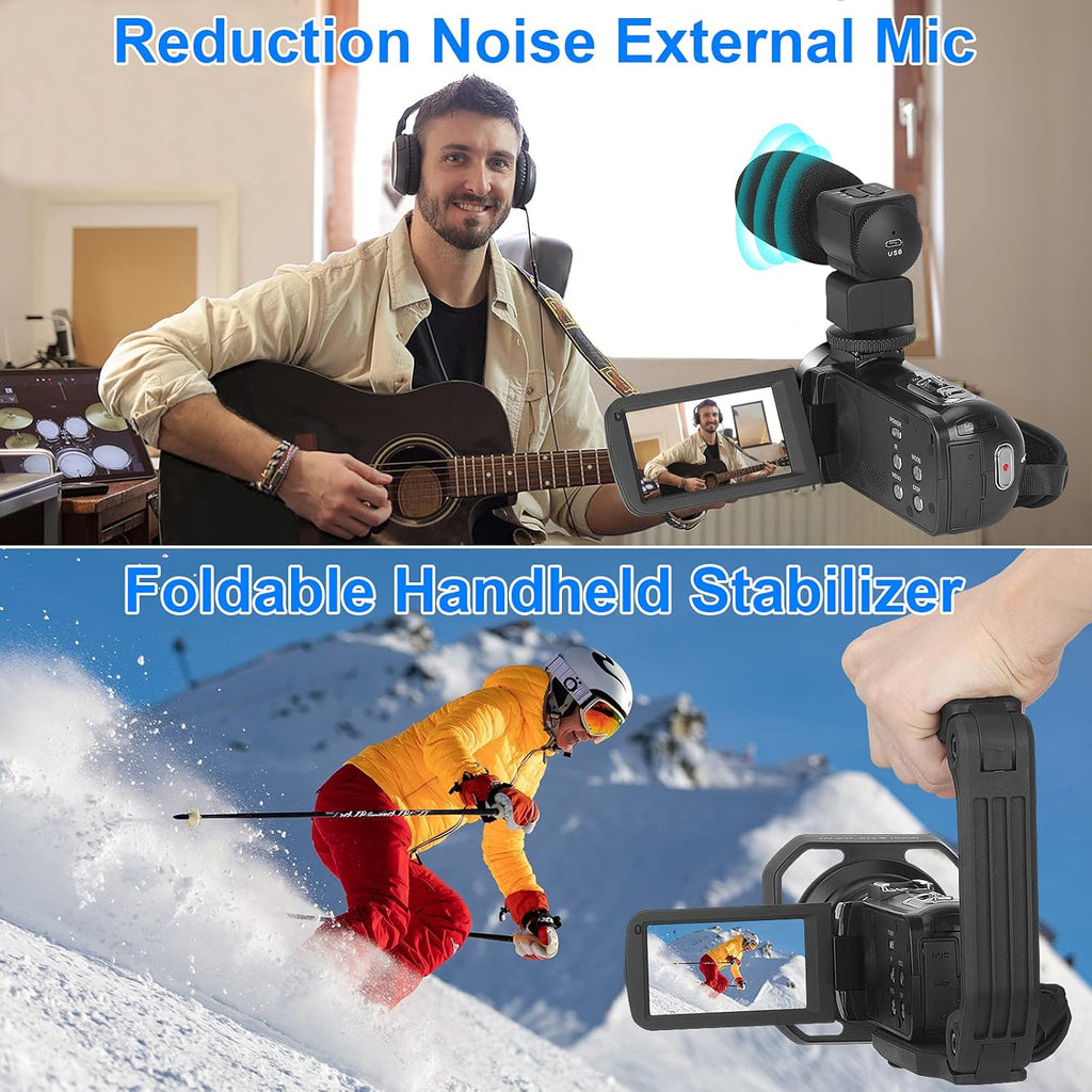 4K 56MP Vlogging Camera with External Microphone and IR Night Vision Q76349