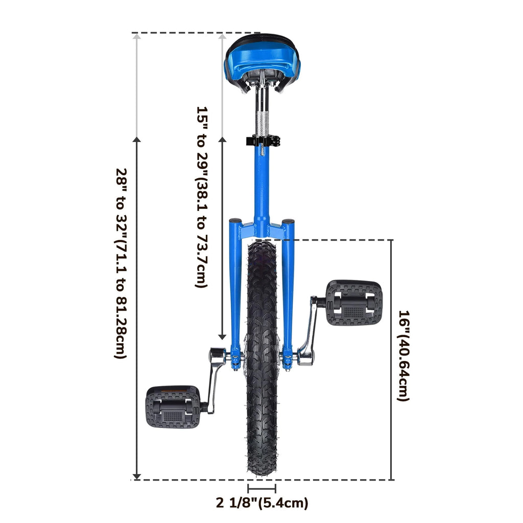 16 In Wheel Outdoor Unicycle Adjustable Seat I487