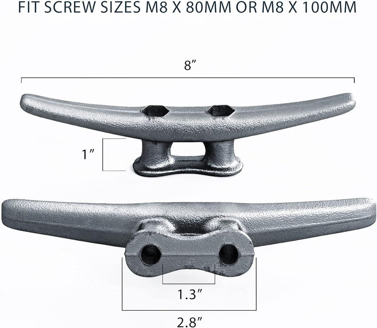 8 Dock Cleats Rough Cast Hot Dipped Galvanized Iron B6393