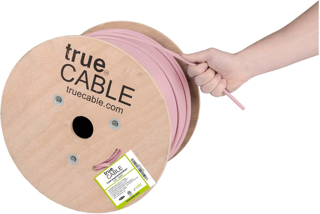 1000ft Red 23AWG 4 Pair Solid Bare Copper Bulk Ethernet Cable X23195