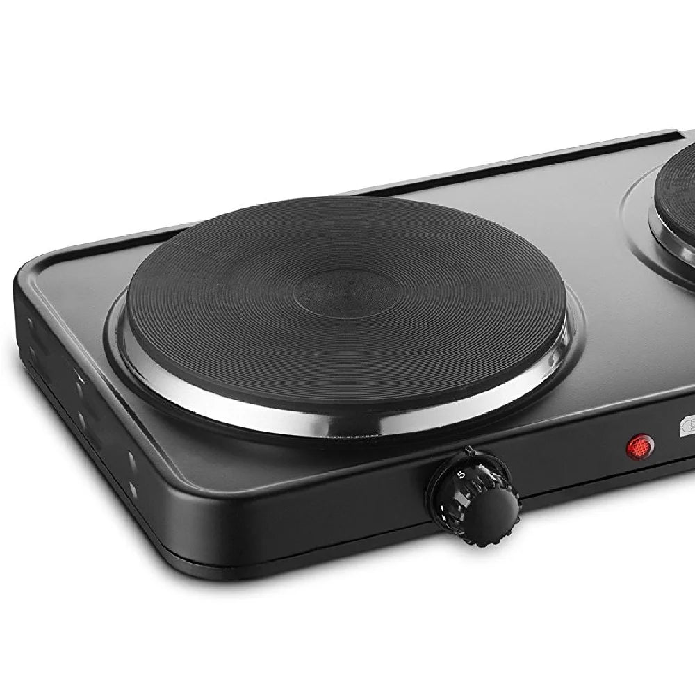 Electric Double Burner Cast Iron Hot Plate Black 2 Pack G492672