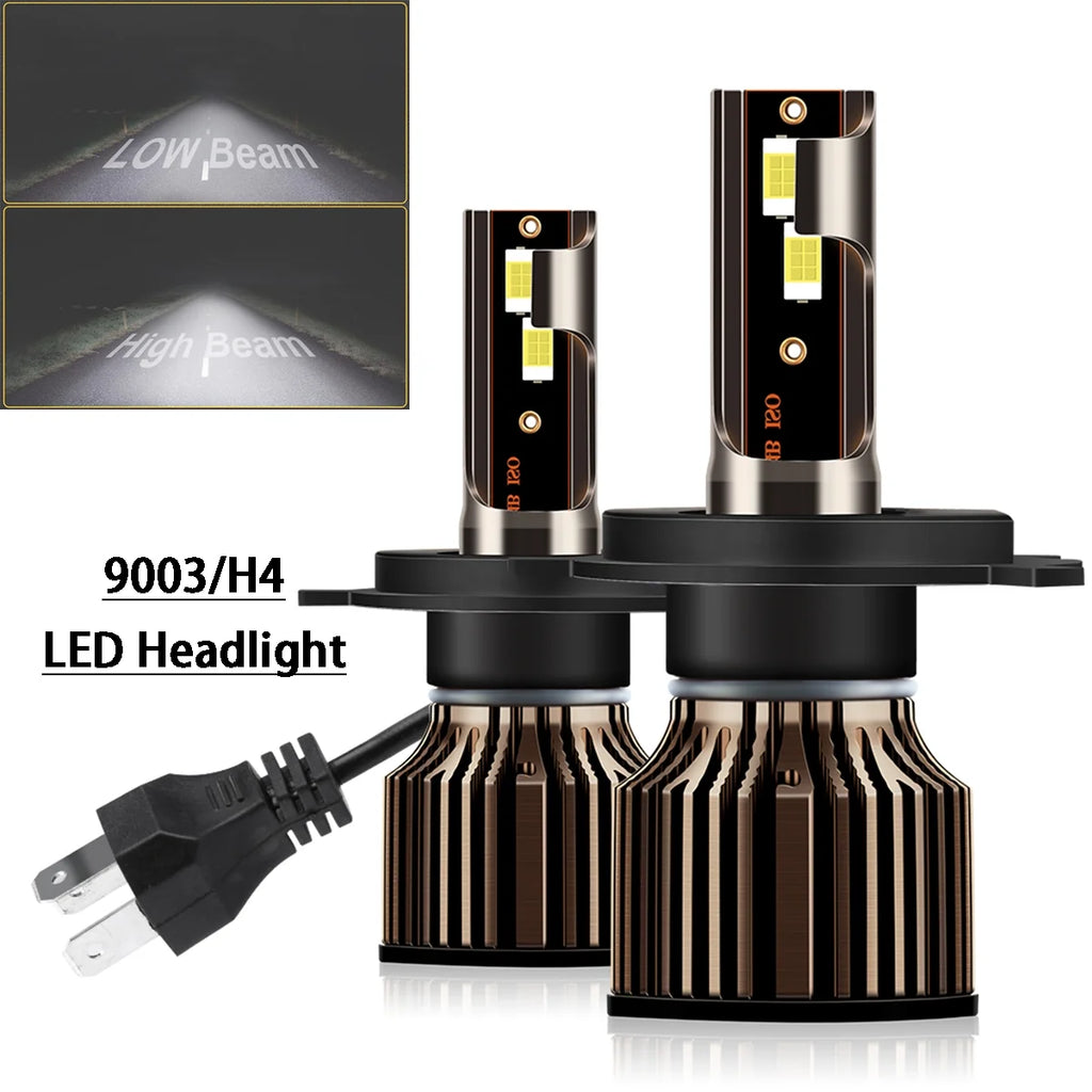 H4 9003 Dual Beam LED Bulbs, H11 Fog Light, 6500k Cool White, IP68 Waterproof I71606
