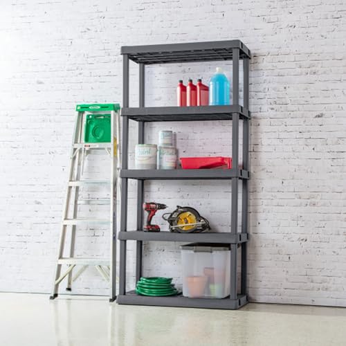 5-Shelf Plastic Storage Shelves P5990