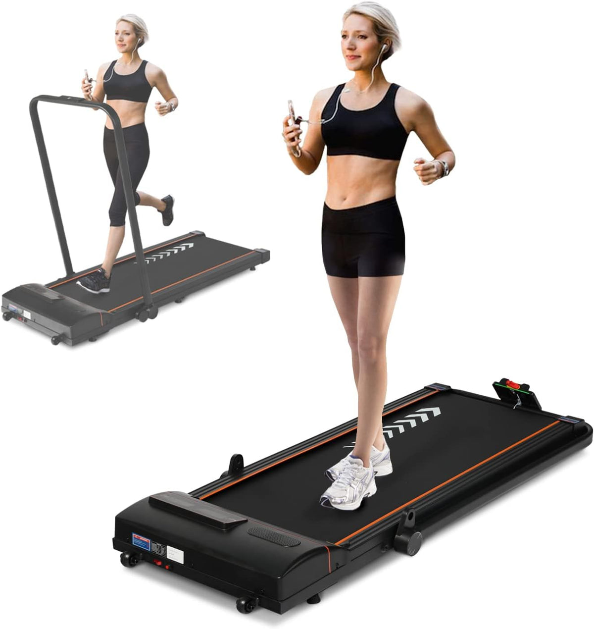 2 in 1 Under Desk Folding Electric Treadmill with LED Display V1865