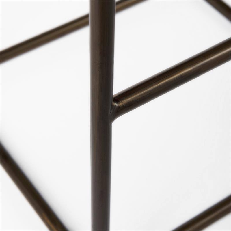 Black Woven Leather Seat Bar Stool H632668