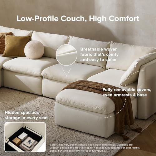 Oversized Modular Sectional Sofa with Storage and Ottoman Chaise Y1467