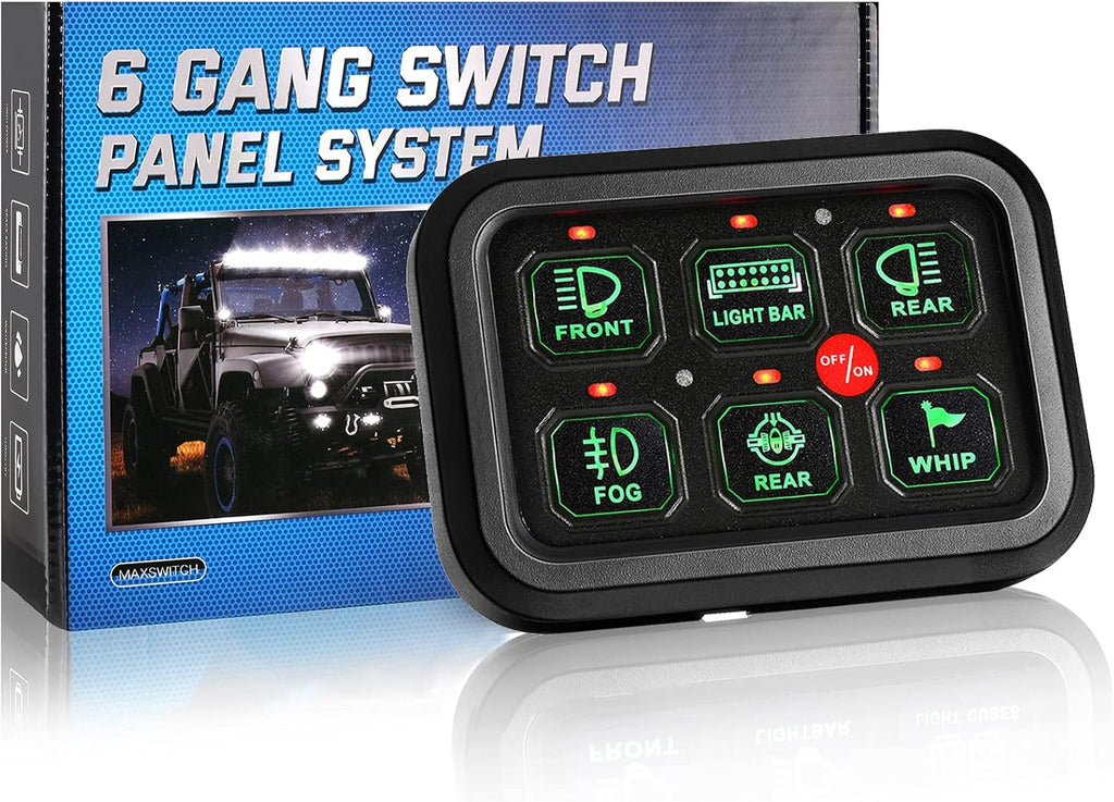 6 Gang Switch Panel Automatic Dimmable LED On-Off Car Switch Panel Button Switch Pod Touch Switch Box L9181