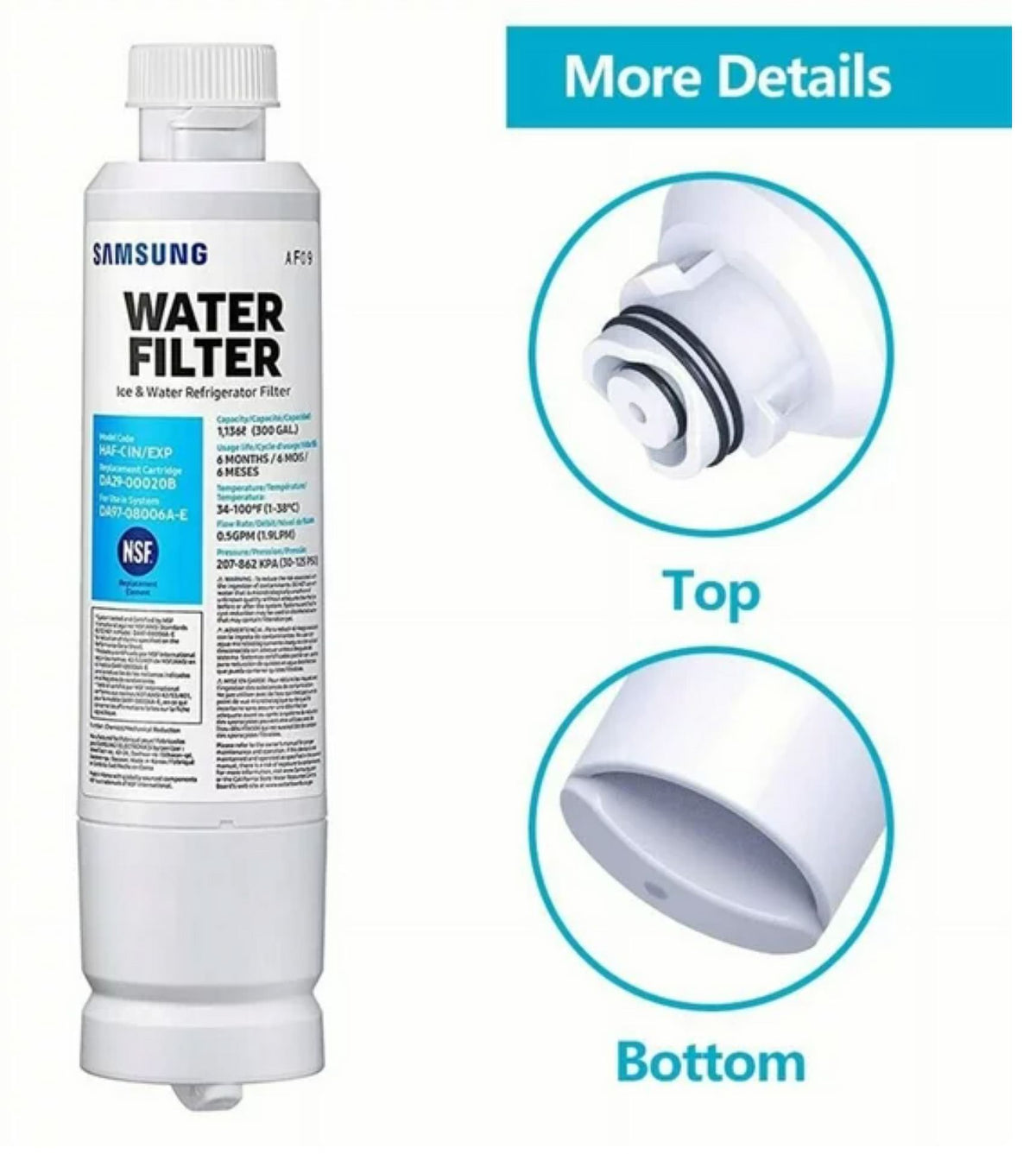 2 Pack Refrigerator Water Filter Z485